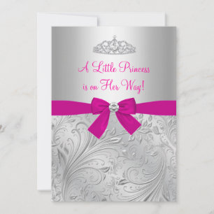 Invitation Baby shower de la princesse Silver Swir