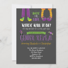 Invitation Baby shower de la révélation de genre Halloween