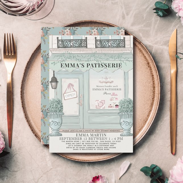 Invitation Baby shower de la rue Green Bakery (Créateur téléchargé)