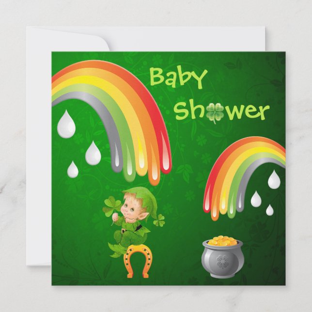 Invitation Baby shower de la Saint-Patrick (Devant)