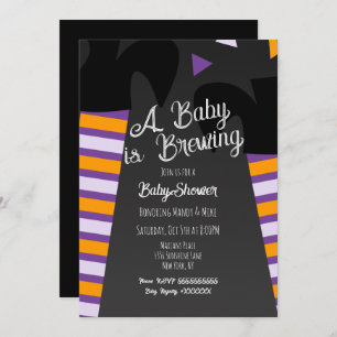 Invitation Baby shower de la sorcière brasseuse Halloween Par