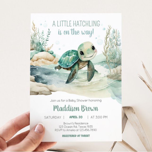 Invitation Baby shower de la tortue de mer (A Little Hatching Is On the Way Baby Shower Invitation)