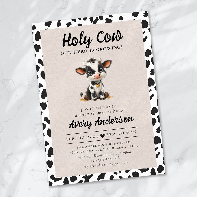 Invitation Baby shower de la Vache Sainte (Créateur téléchargé)