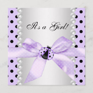 Invitation Baby shower de Ladybug violet