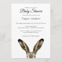 Invitation Baby shower de lapin aquarelle