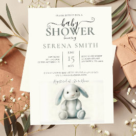 Invitation Baby shower de lapin farci de boue