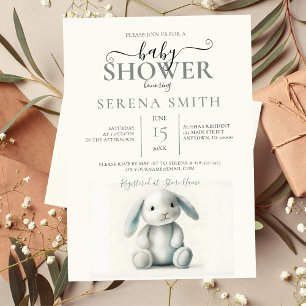 Invitation Baby shower de lapin farci de boue