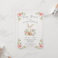 Baby shower de lapin Shimmer rose flou