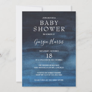 Invitation Baby shower de lave-linge bleu marine moderne