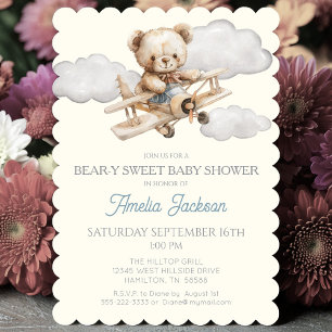 Invitation Baby shower de l'avion Teddy Bear