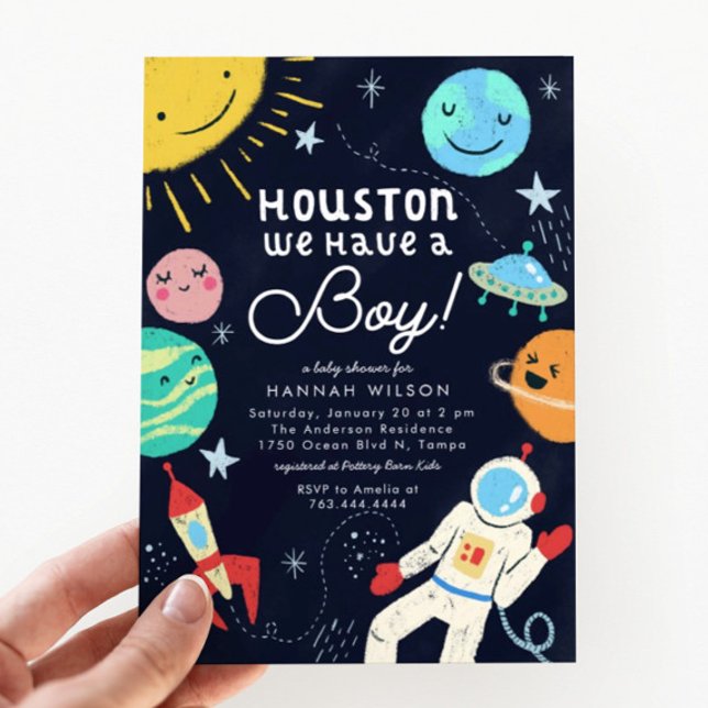 Invitation Baby shower De L'Espace Extérieur Houston Nous Avo (Créateur téléchargé)