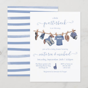Invitation Baby shower de ligne de football