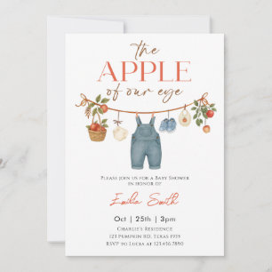 Invitation Baby shower de ligne de vêtements Apple d'automne