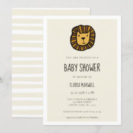 Invitation Baby shower de lion mignon