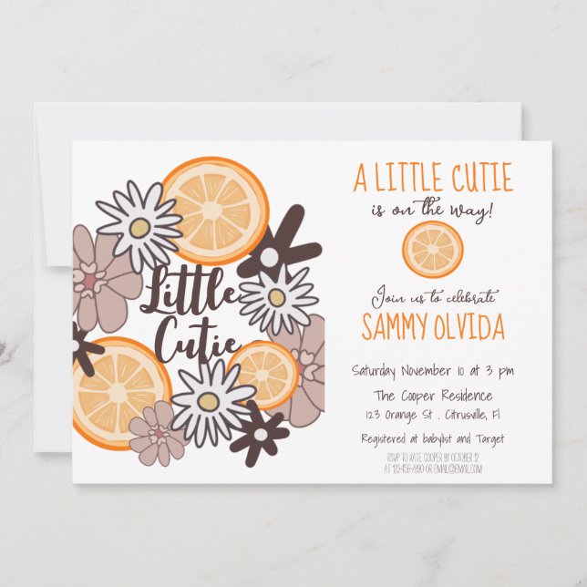 Invitation Baby shower de Little Cutie Boho (Devant)