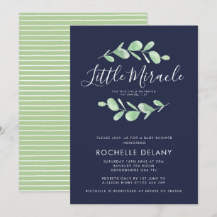 Invitation Baby shower de Little Miracle Feuille botanique