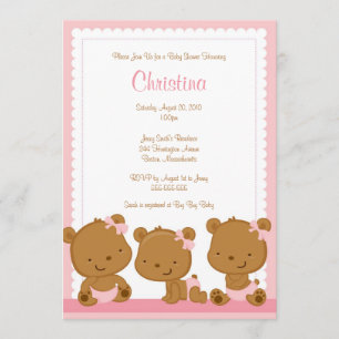 Invitation Baby shower de Little Pink Bears