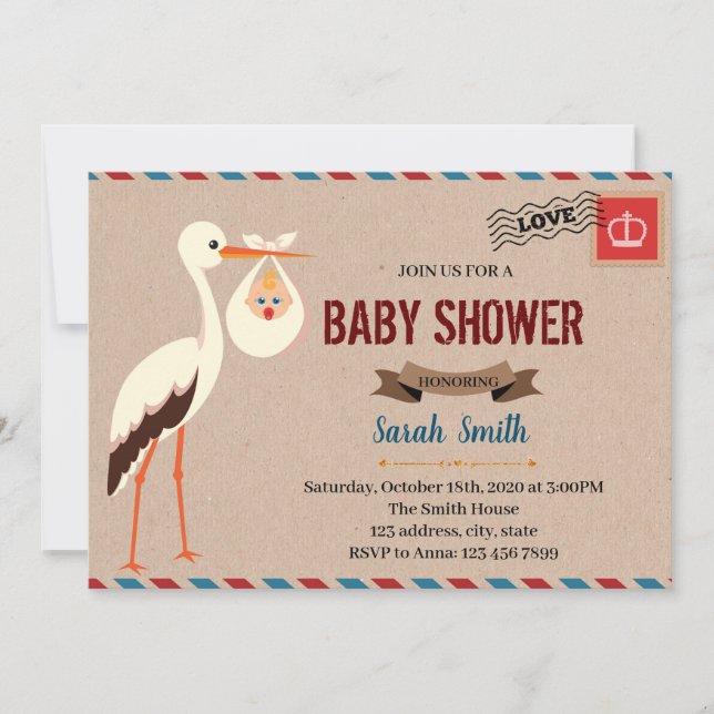 Invitation Baby shower de livraison spécial (Devant)