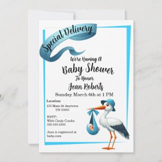 Invitation Baby shower de livraison spécial de la réserve Inv