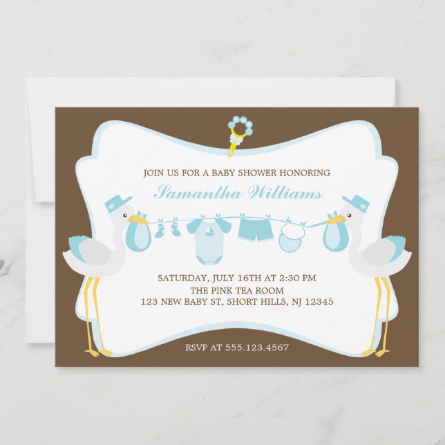 Invitation Baby shower de livraison spécial Stork (Devant)