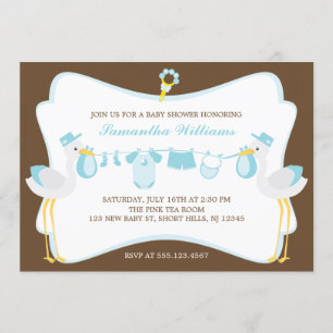 Invitation Baby shower de livraison spécial Stork