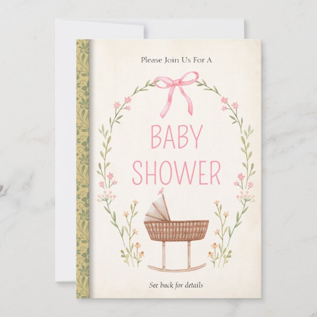 Invitation Baby shower de livre d'histoire (Devant)