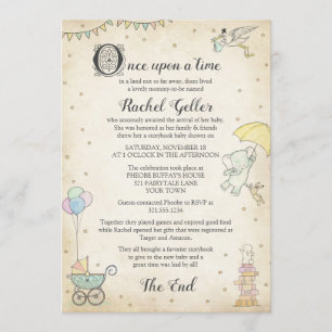 Invitation Baby shower de livre d'histoires