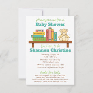 Invitation Baby shower de livre Livres pour bébé