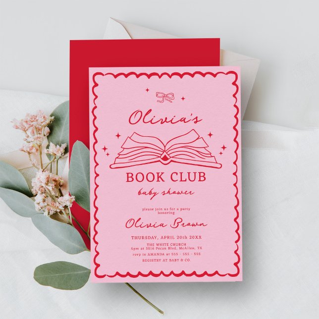 Invitation Baby shower de livre tiré à la main Club (Créateur téléchargé)