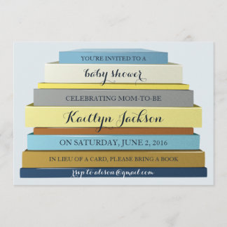 Invitation Baby shower de livres empilés