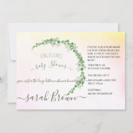 INVITATION BABY SHOWER DE LONGUE DISTANCE VERT & JAUNE