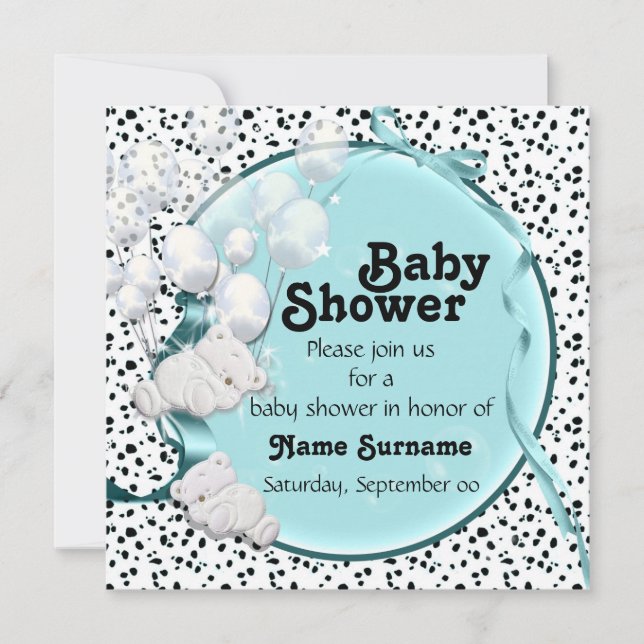 Invitation baby shower de l'ours (Devant)