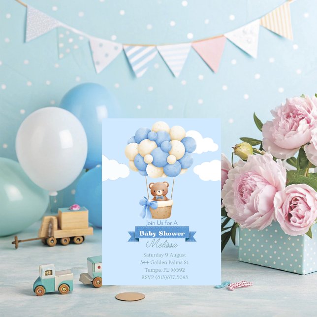 Invitation Baby shower de l'ours bébé (Customize this cute baby bear baby shower invitation for your soon coming event. )