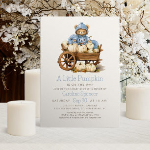 Invitation Baby shower de l'ours Citrouille Automne
