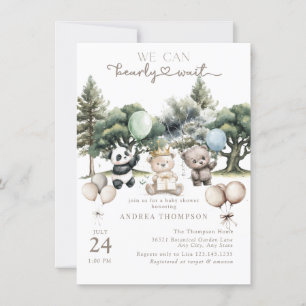Invitation Baby shower de l'ours des bois d'attente précoce
