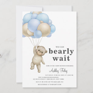 Invitation Baby shower de l'ours en peluche