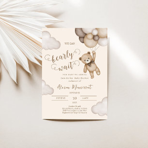 Invitation baby shower de l'ours en peluche