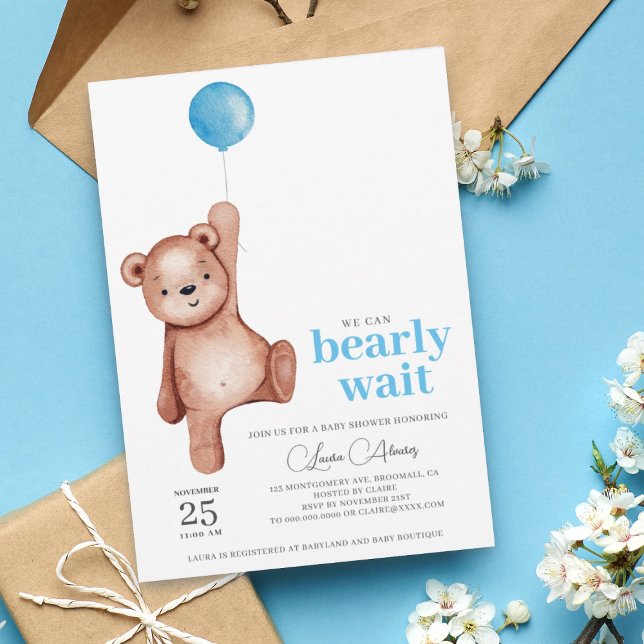 Invitation Baby shower de l'ours en peluche (Créateur téléchargé)