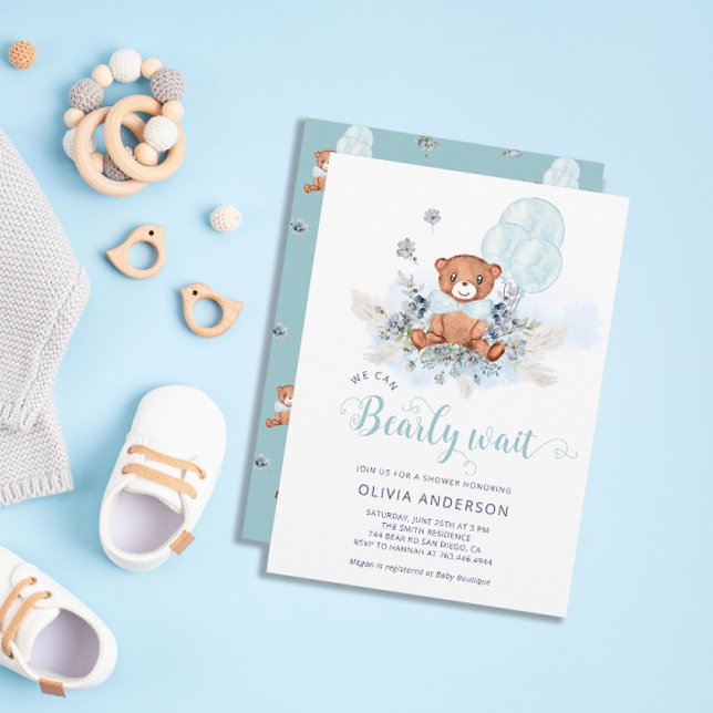 Invitation Baby shower de l'ours en peluche (Créateur téléchargé)