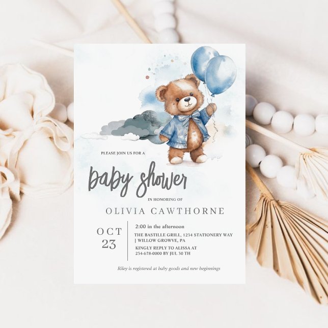 Invitation Baby shower de l'ours en peluche (Créateur téléchargé)