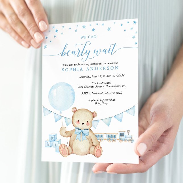 Invitation Baby shower de l'ours en peluche (Créateur téléchargé)