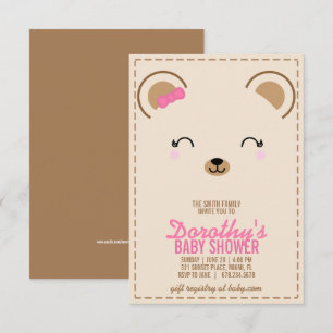 Invitation baby shower de l'ours en peluche 2