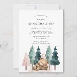 Invitation Baby shower de l'ours en peluche Boho