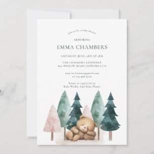 Invitation Baby shower de l'ours en peluche Boho