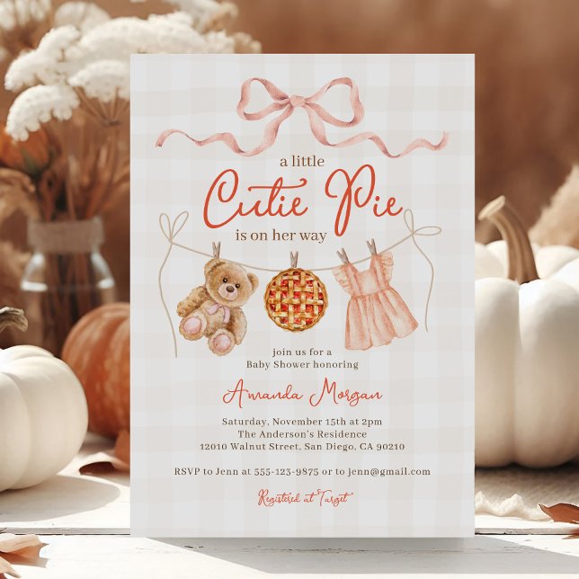 Invitation Baby shower de l'ours en peluche de la petite coup (Créateur téléchargé)