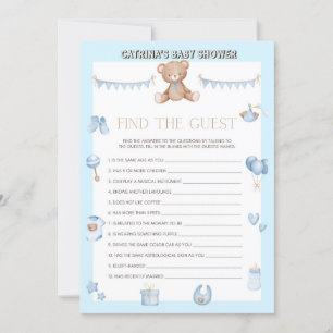Invitation Baby shower de l'ours en peluche - Nom modifiable,
