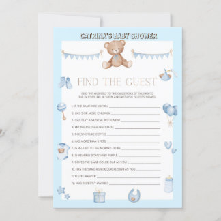 Invitation Baby shower de l'ours en peluche - Nom modifiable,