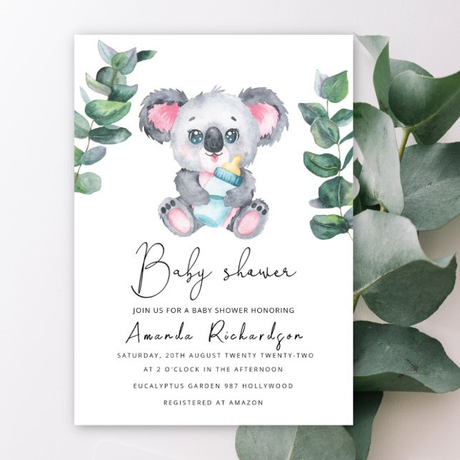 Invitation Baby shower de l'ours Koala (Créateur téléchargé)