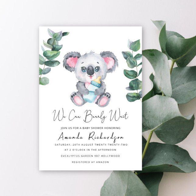 Invitation Baby shower de l'ours Koala (Créateur téléchargé)