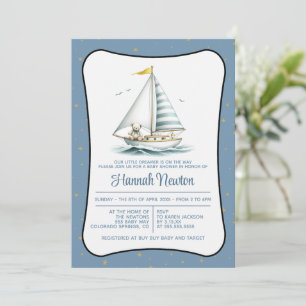 Invitation Baby shower de l'ours marin